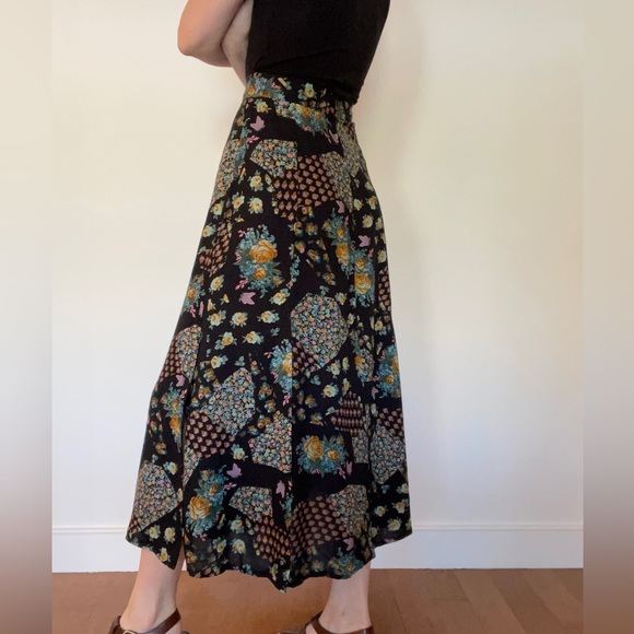 90’s Ribkoff floral maxi skirt / size 12 - Picture 14 of 16